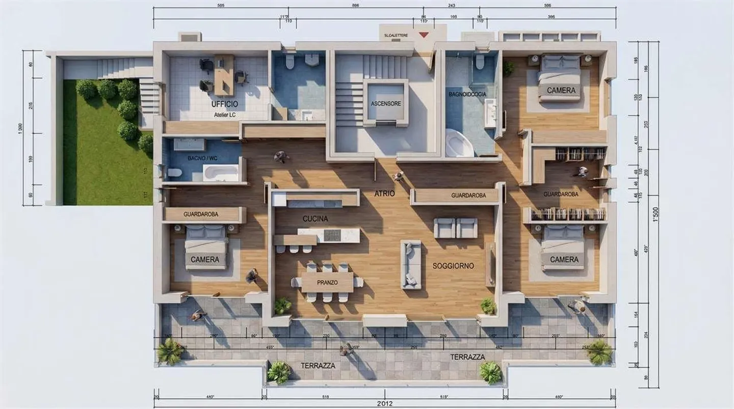 Prestigeträchtige 7-Zimmer-Wohnung mit riesigem Privatgarten und möglichem Pool - Foto 1 von 7