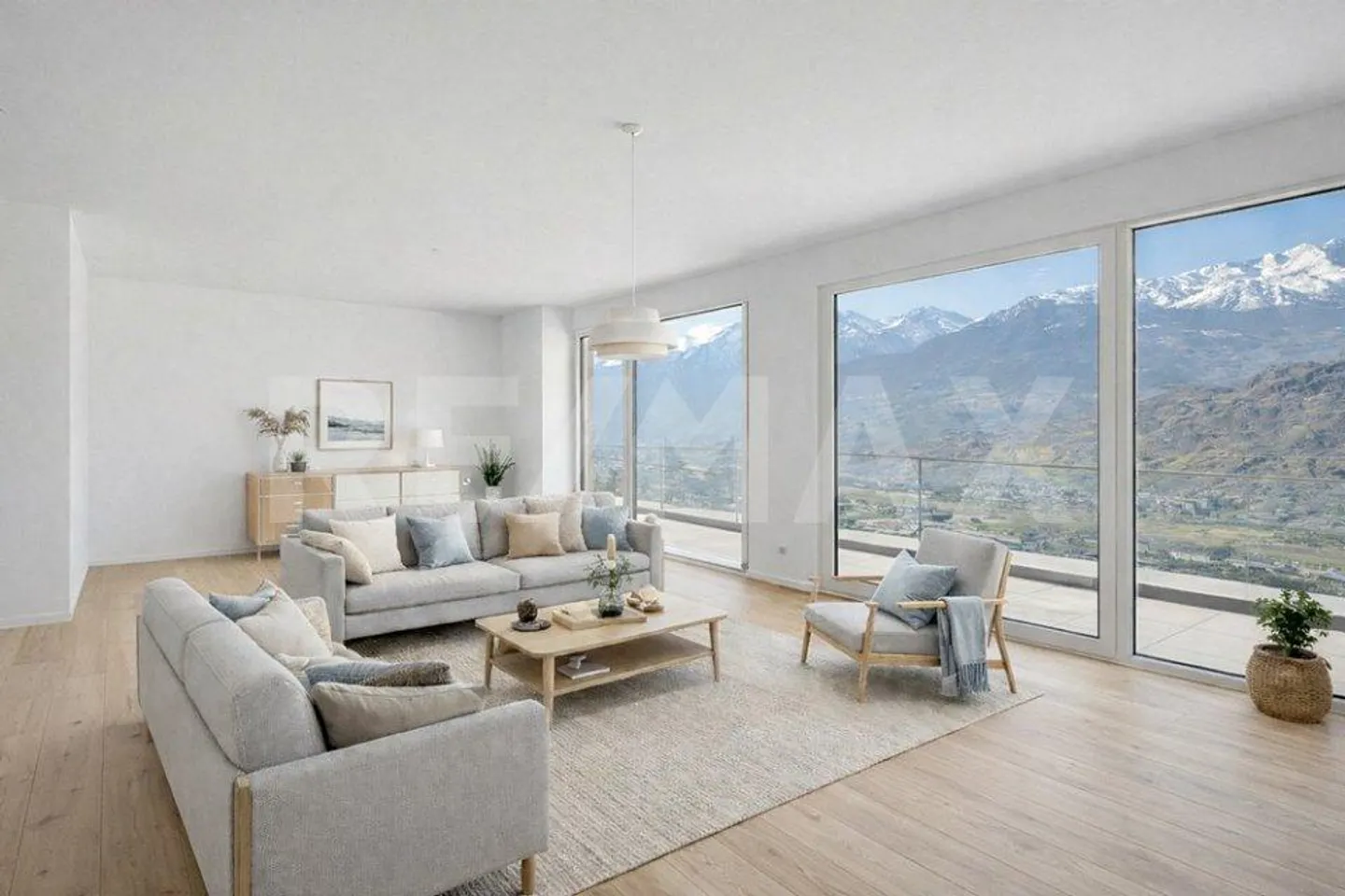Neuf | 3.5p 91m² + terrasse 43m² | Vue vallée du Rhône — Hauteurs de Sion dès CHF 670'000.- - Foto 1 von 5