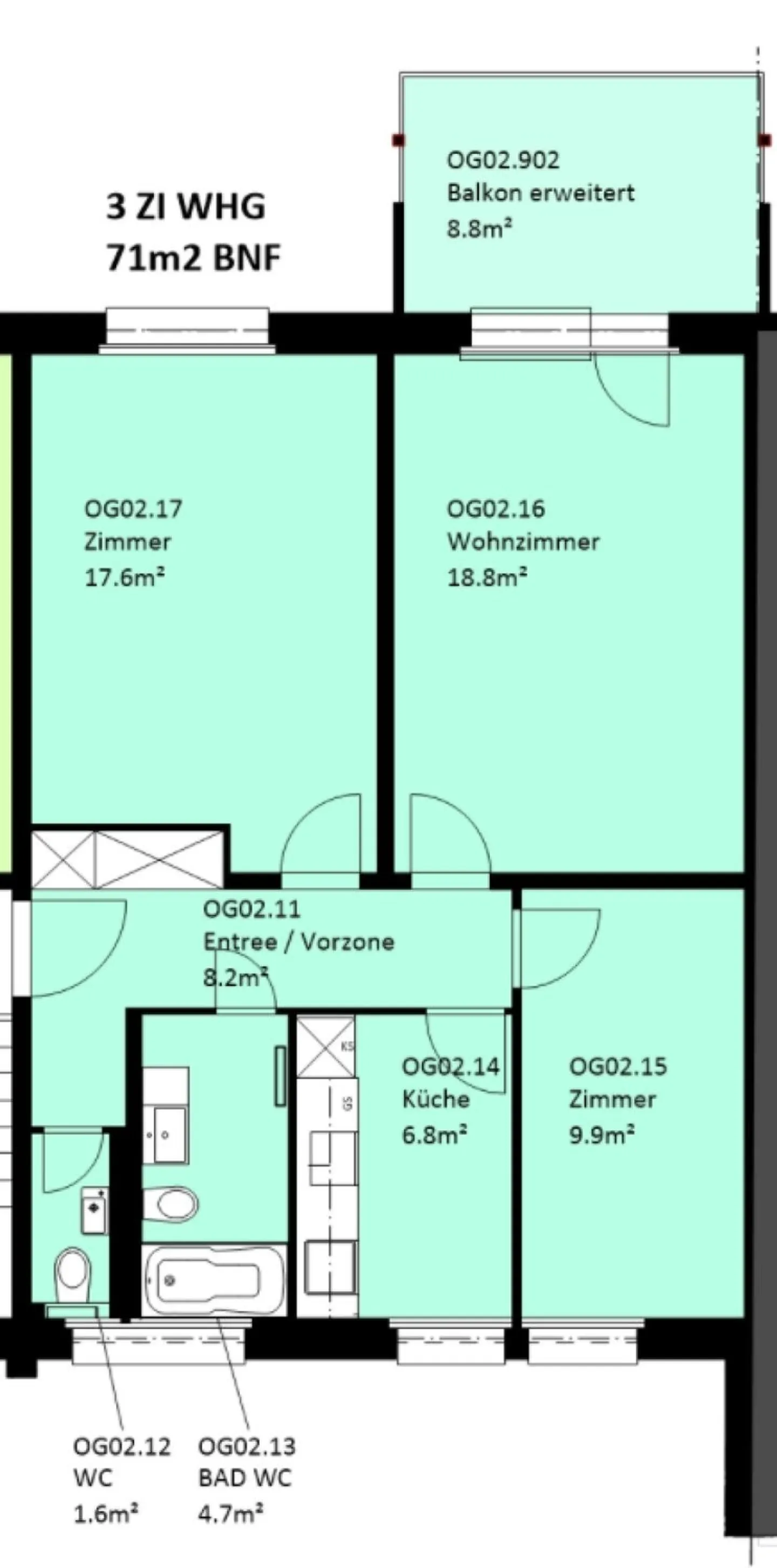 Zwischen Stadt und Natur: moderne 3-Zimmer-Wohnung - Foto 10 von 10