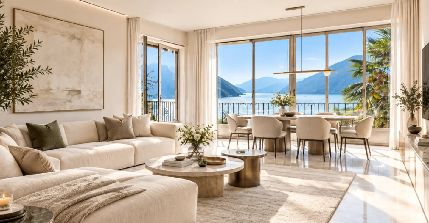 Bissone: Grundstück mit Seeblick und Projekt für eine exklusive Doppelhaushälfte - Foto 5 von 11