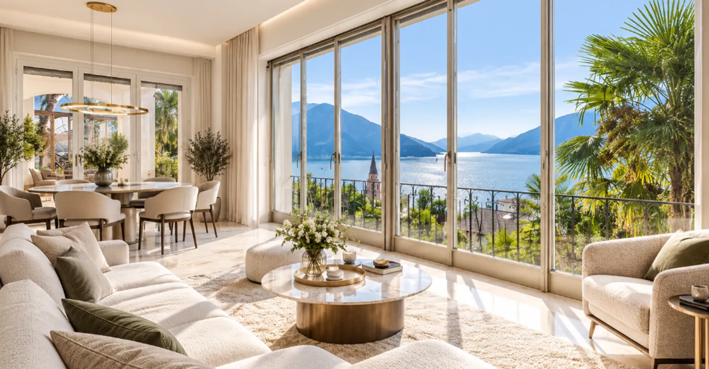 Bissone: Grundstück mit Seeblick und Projekt für eine exklusive Doppelhaushälfte - Foto 6 von 11