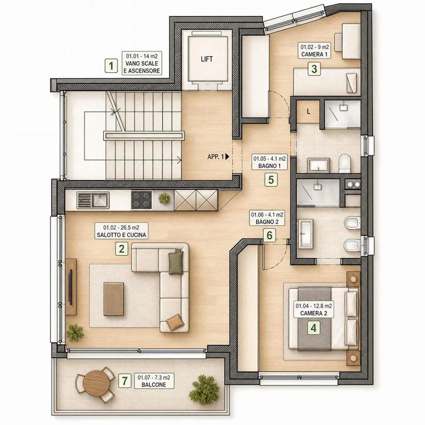 New apartments in Viganello - Photo 6 of 6