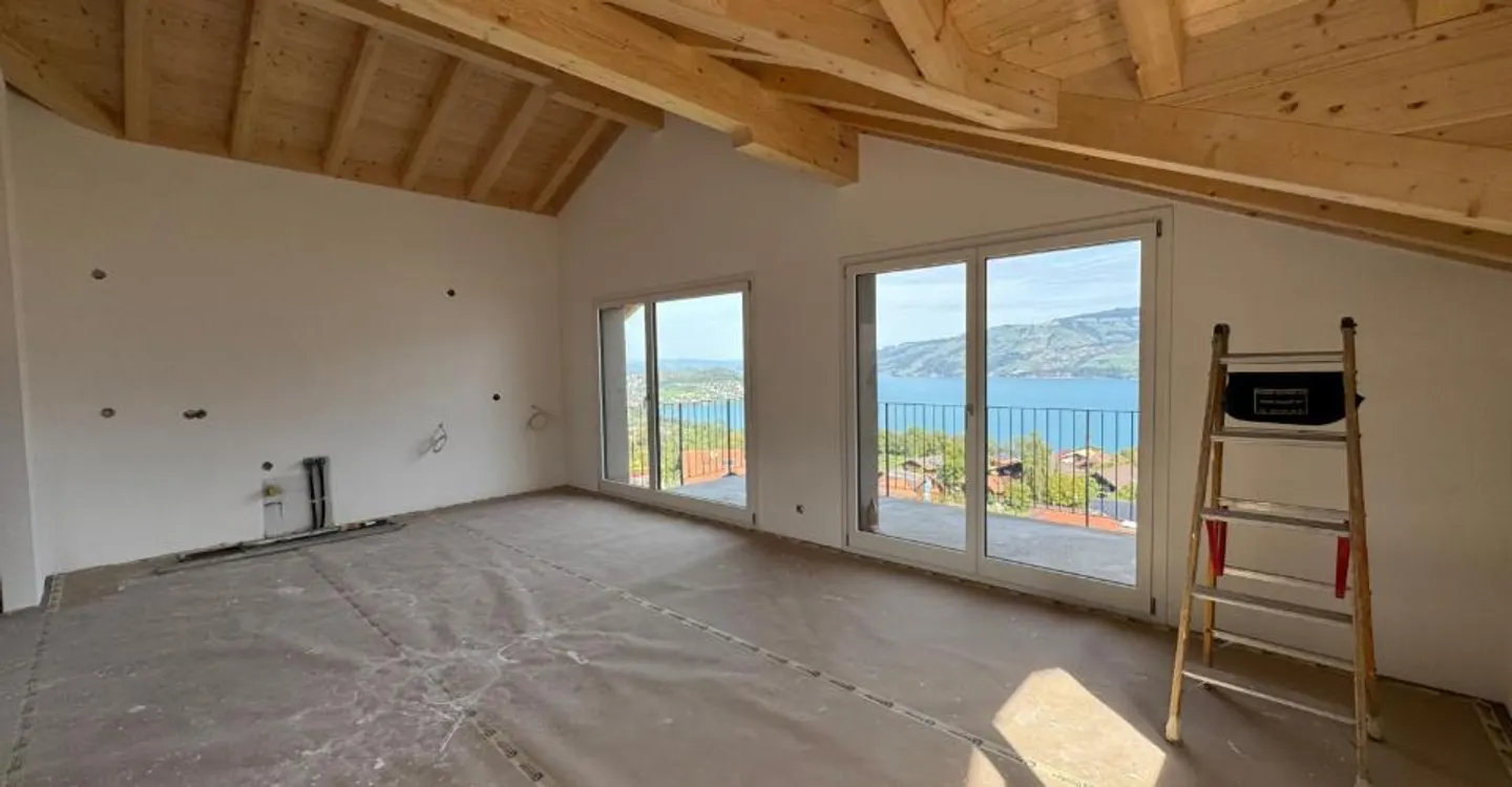Stunning view of Lake Thun, Spacious terrace (approx. 30 m²), First occupancy in a new building with four units - Photo 1 of 7