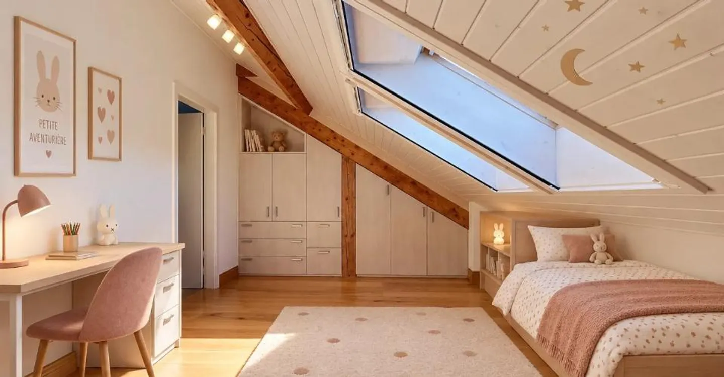 Appartement de charme sous les toits ? Au coeur du Vieux Meyrin - Foto 4 von 12