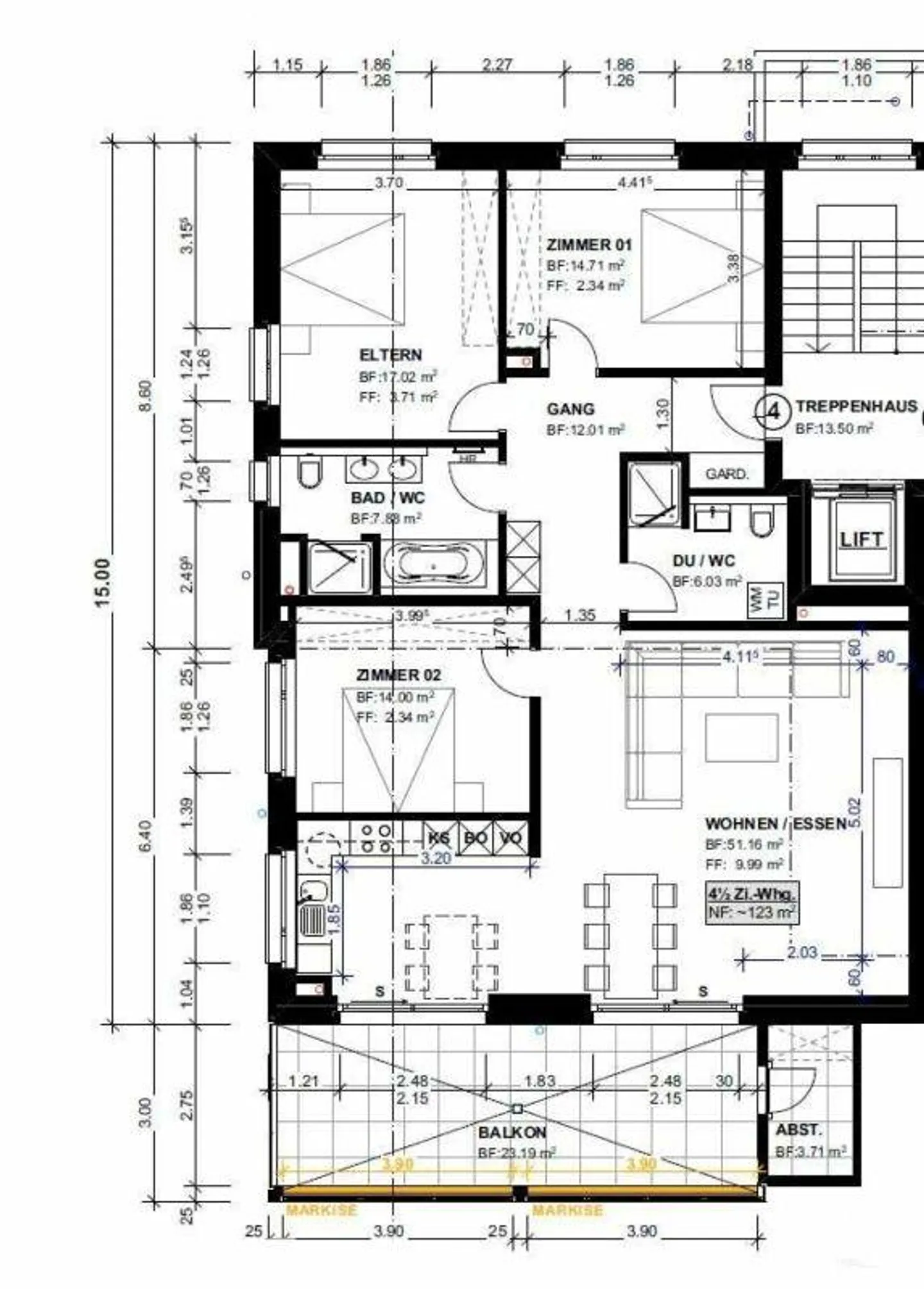 For rent 4½ room first occupancy apartment at Käsernstrasse 9 in 835... - Photo 8 of 12