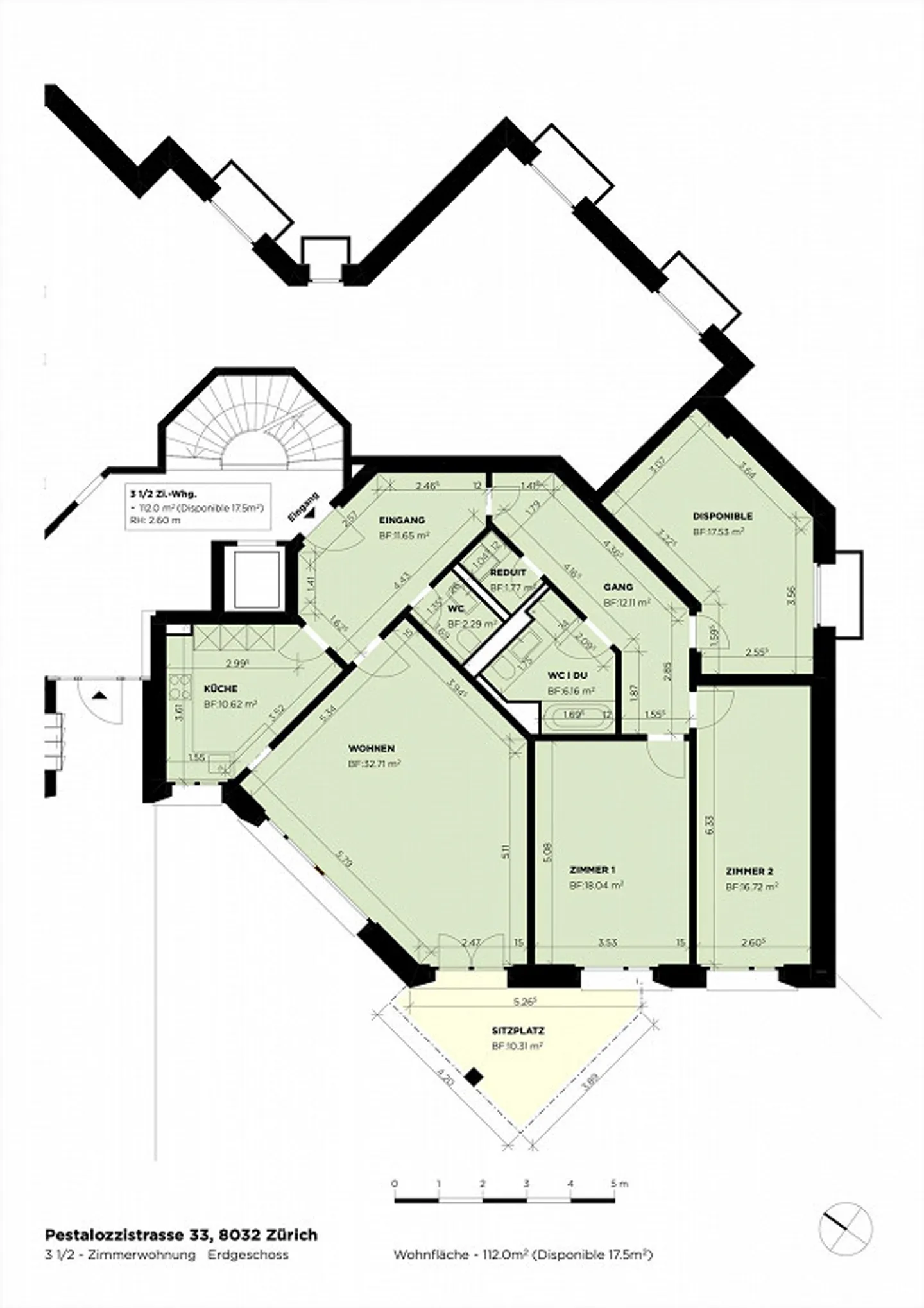 Ampio appartamento di 3,5 stanze con area giardino in una posizione privilegiata - Foto 9 di 9