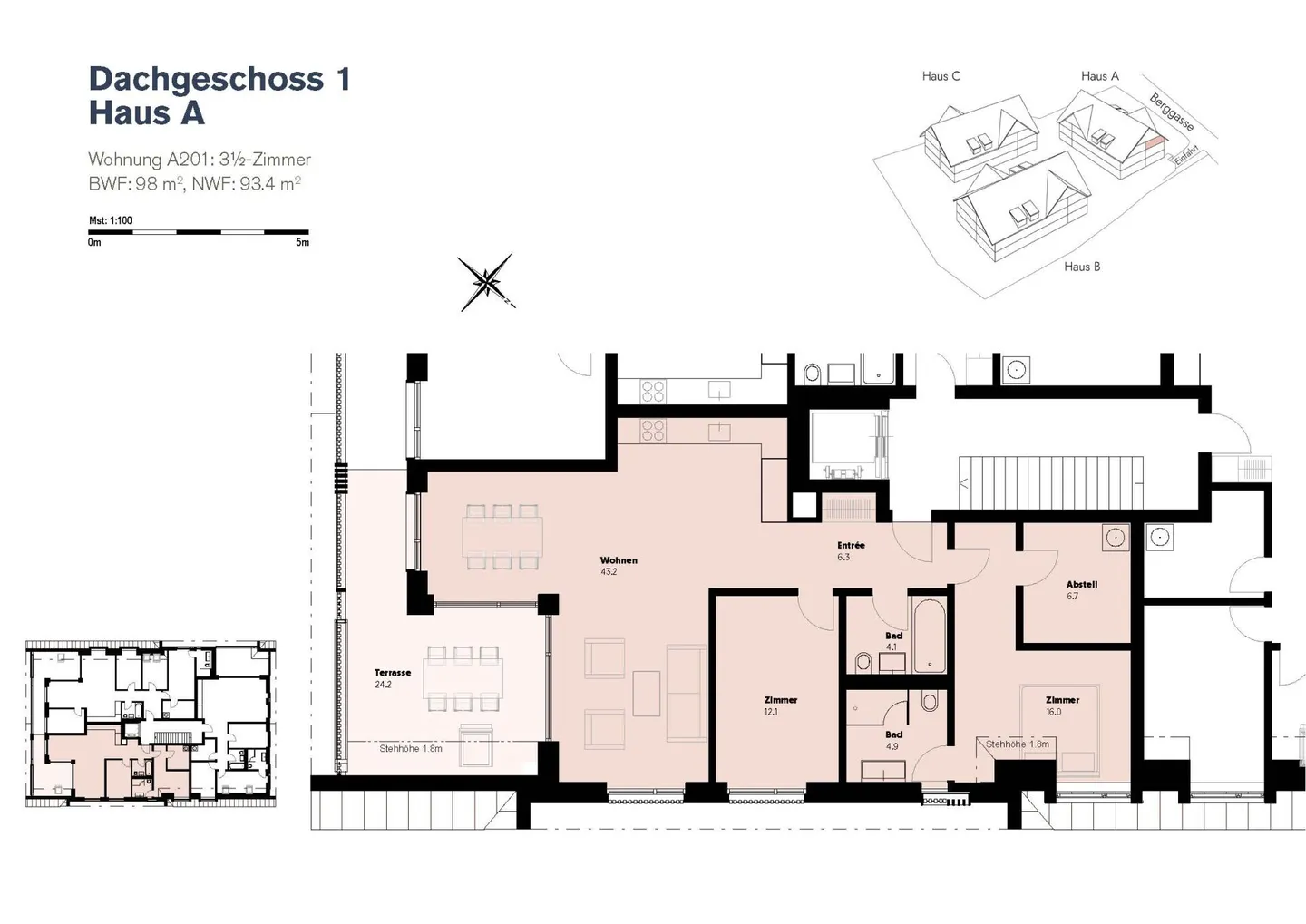 Nicht verpassen, letzte Gelegenheit! Dachwohnung mit perfekt geschnittenem Grundriss - Foto 6 von 7