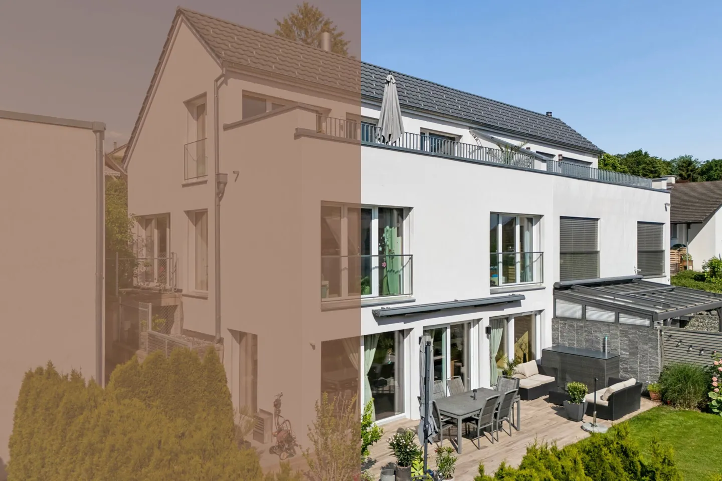 Maison familiale semi-détachée attrayante de 5,5 pièces sur quatre niveaux - spacieuse et facile d'entretien - Photo 1 sur 13