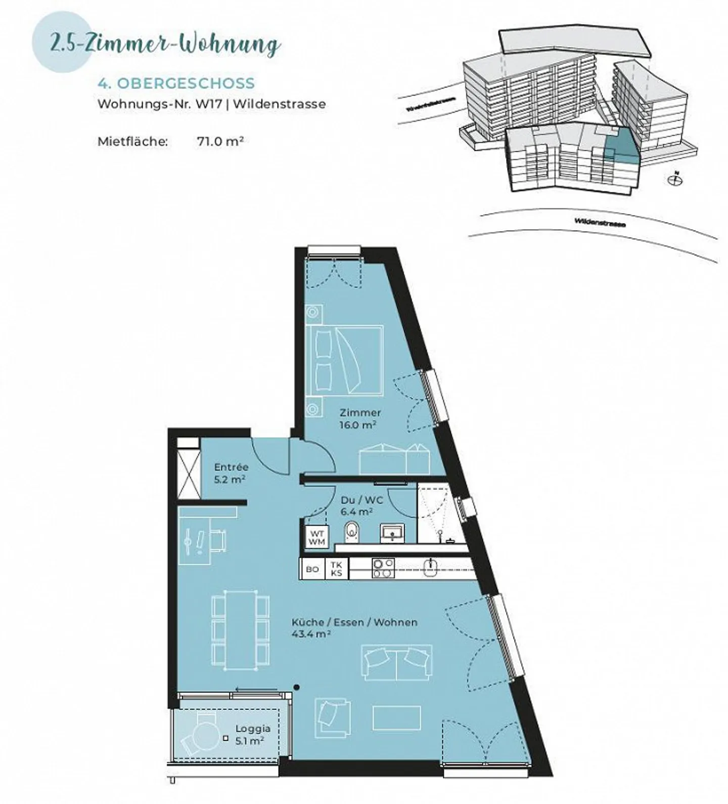 Appartement moderne de 2,5 pièces au cœur de Neuhausen ! - Photo 9 sur 9