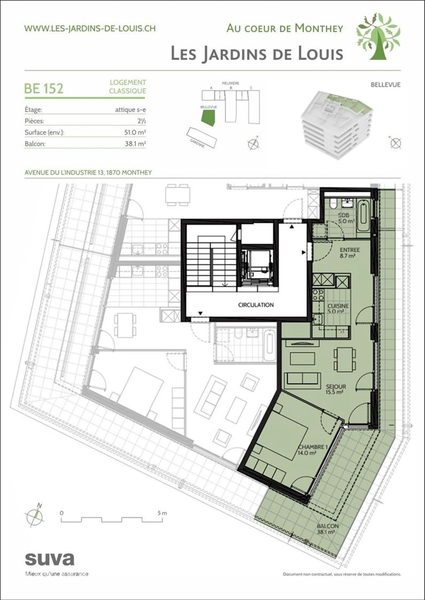 Attico 2.5 stanze - Foto 2 di 7