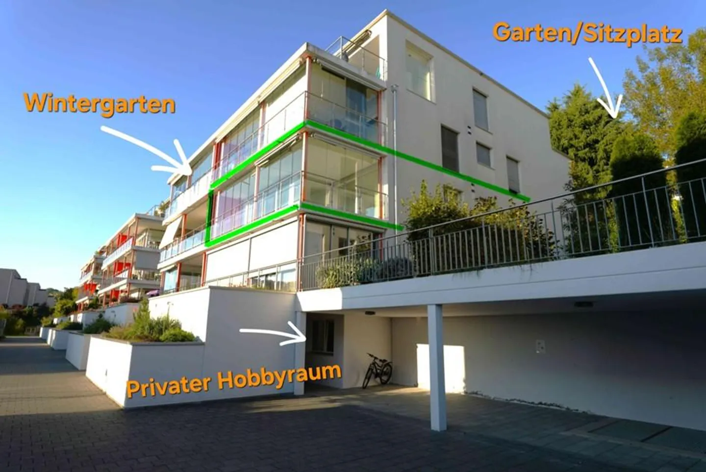 Appartement 4.5 pièces, véranda, coin salon, jardin et salle de loisirs - Photo 1 sur 5