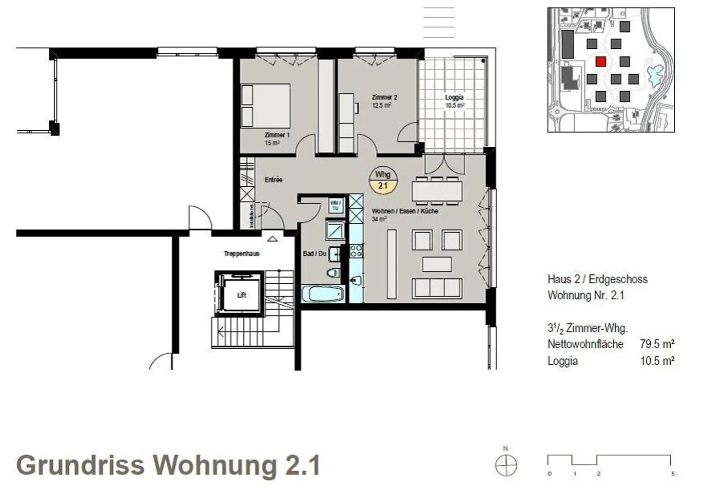 Modern 3.5-room apartment on the ground floor - Photo 8 of 9