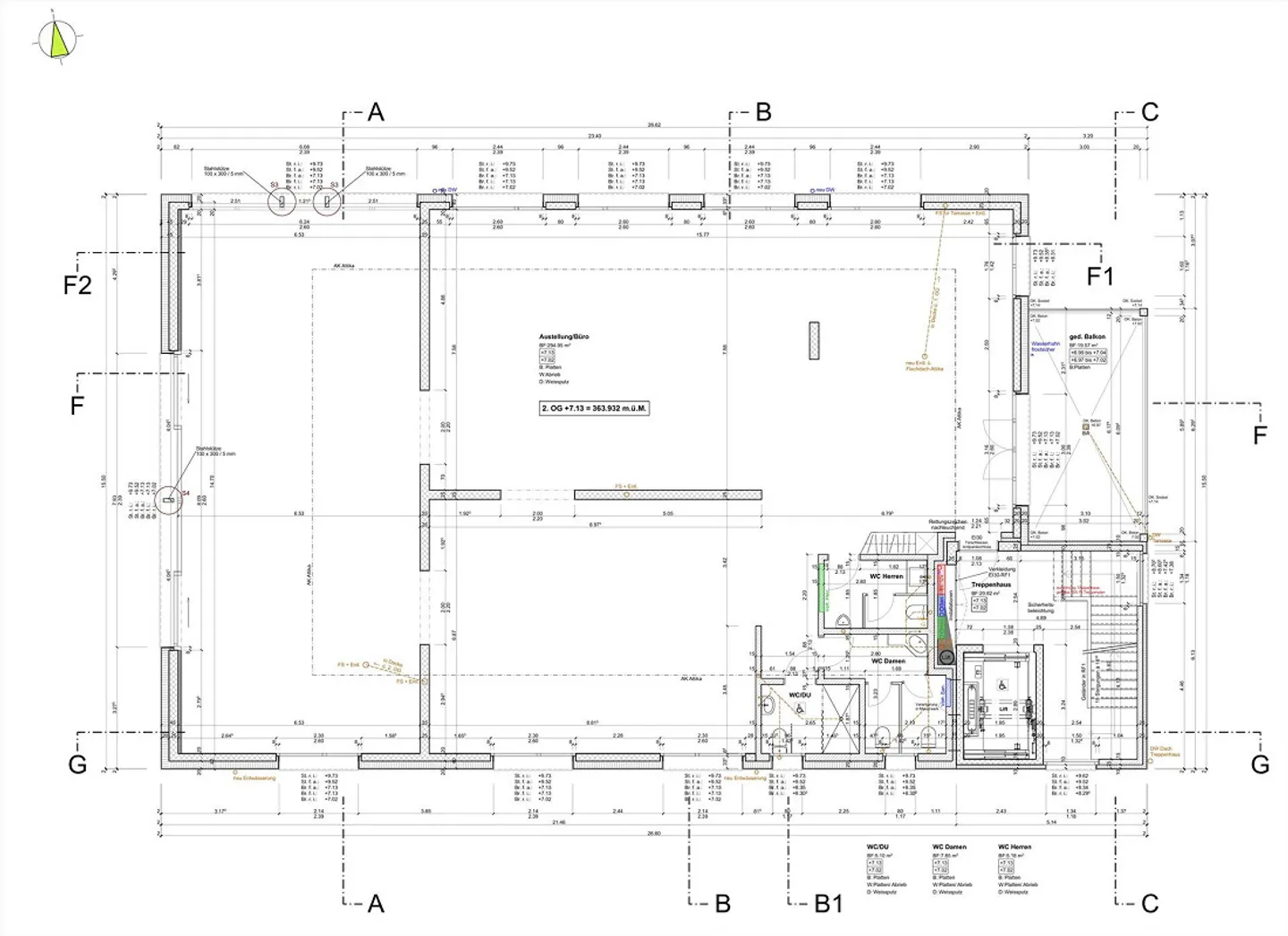 Nouveaux bureaux et salles de pratique d'une superficie totale d'environ 360 m2 en gros œuvre - Photo 16 sur 16