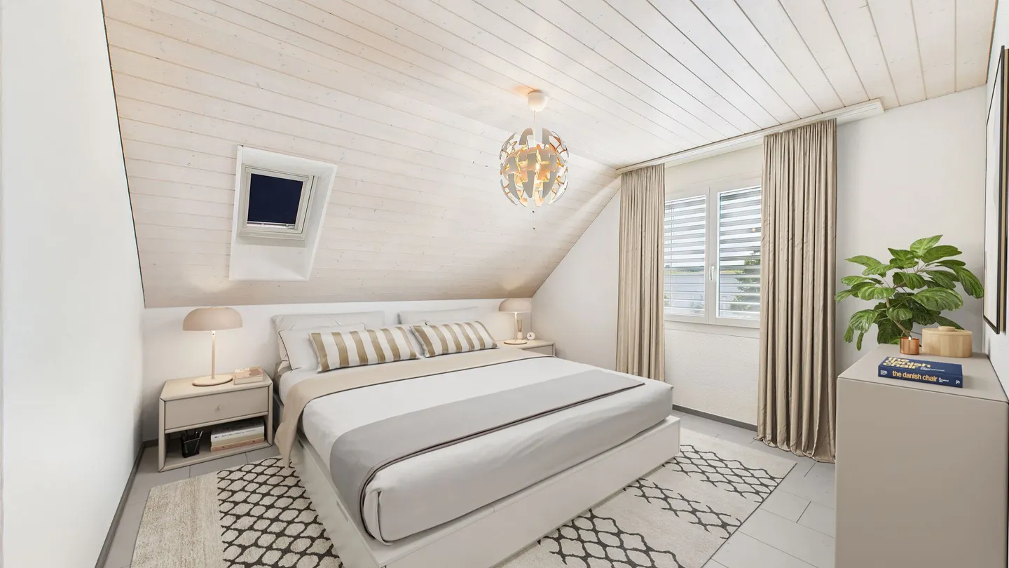 Attico con area living aperta e vista sul verde - Foto 4 di 8