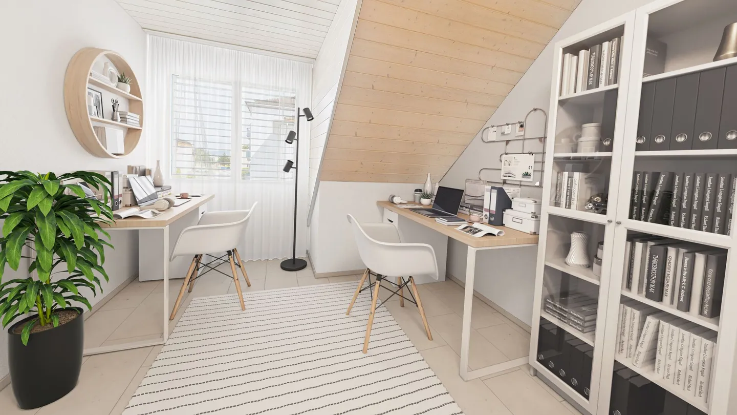 Attico con area living aperta e vista sul verde - Foto 5 di 8