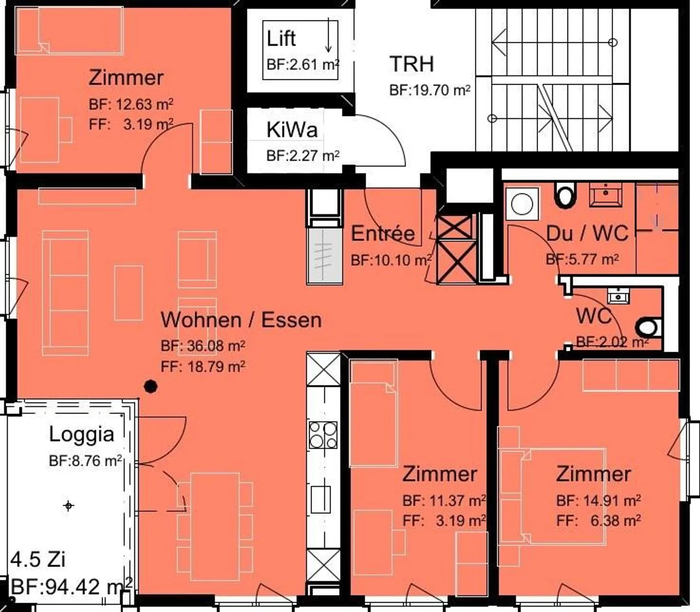 Appartamento moderno di 4,5 stanze in affitto in posizione centrale - Foto 7 di 7