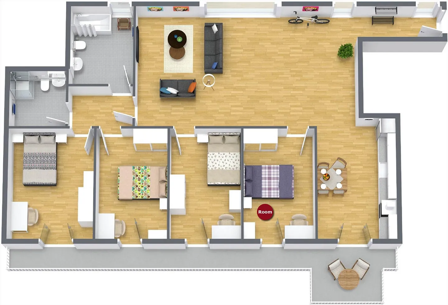 Furnished room in modernized apartment in top location - Photo 11 of 11