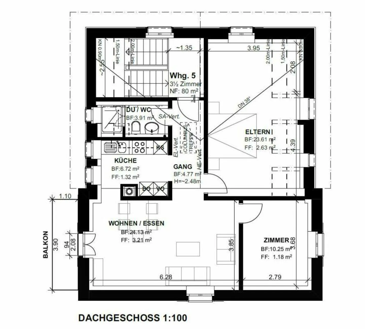 For rent 3-room attic apartment at Wylandstr. 3a in Winterthur - Photo 4 of 11