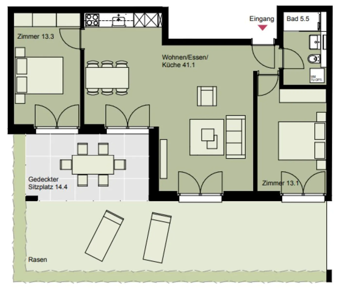 3.5-Zimmergartenwohnung im Zentrum von Immensee - Foto 5 von 5