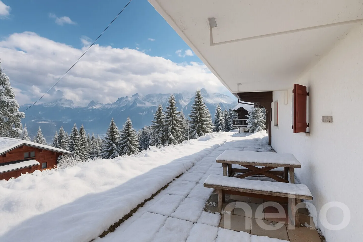Chalet at 1300m with panoramic mountain view - Photo 11 of 12