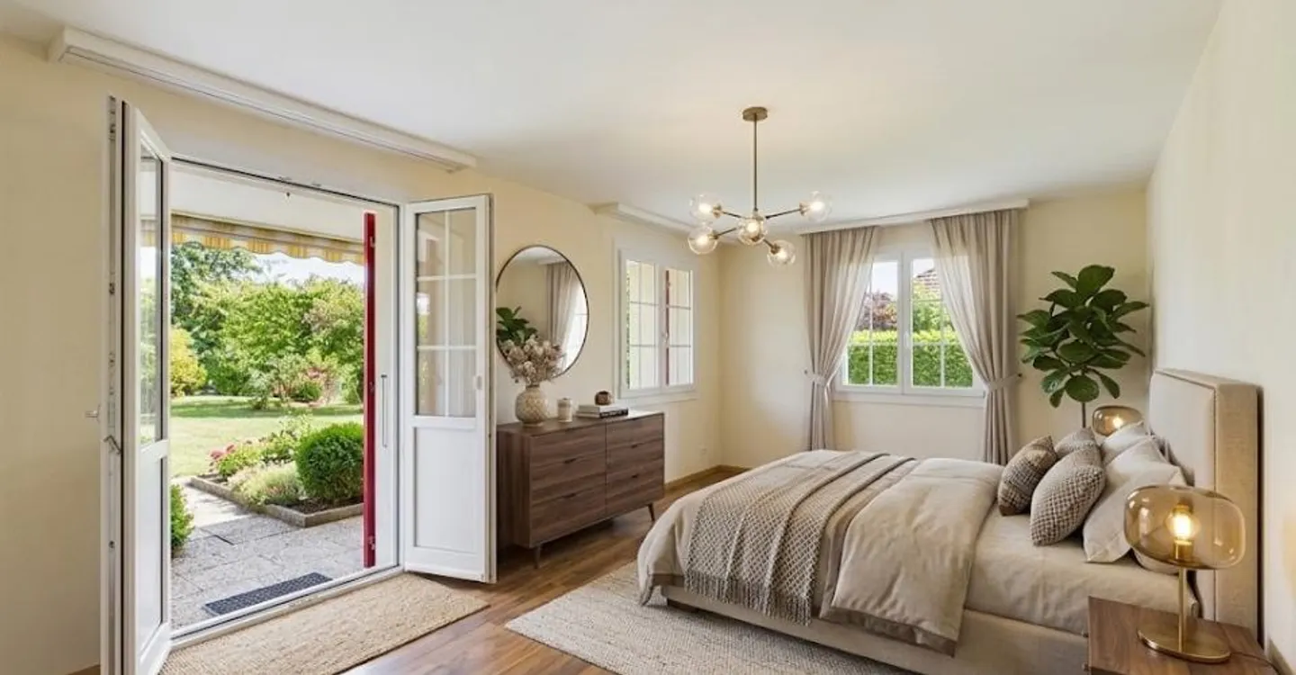 Appartement de jardin confortable de 3,5 pièces avec cheminée et potentiel de conception - Photo 7 sur 11