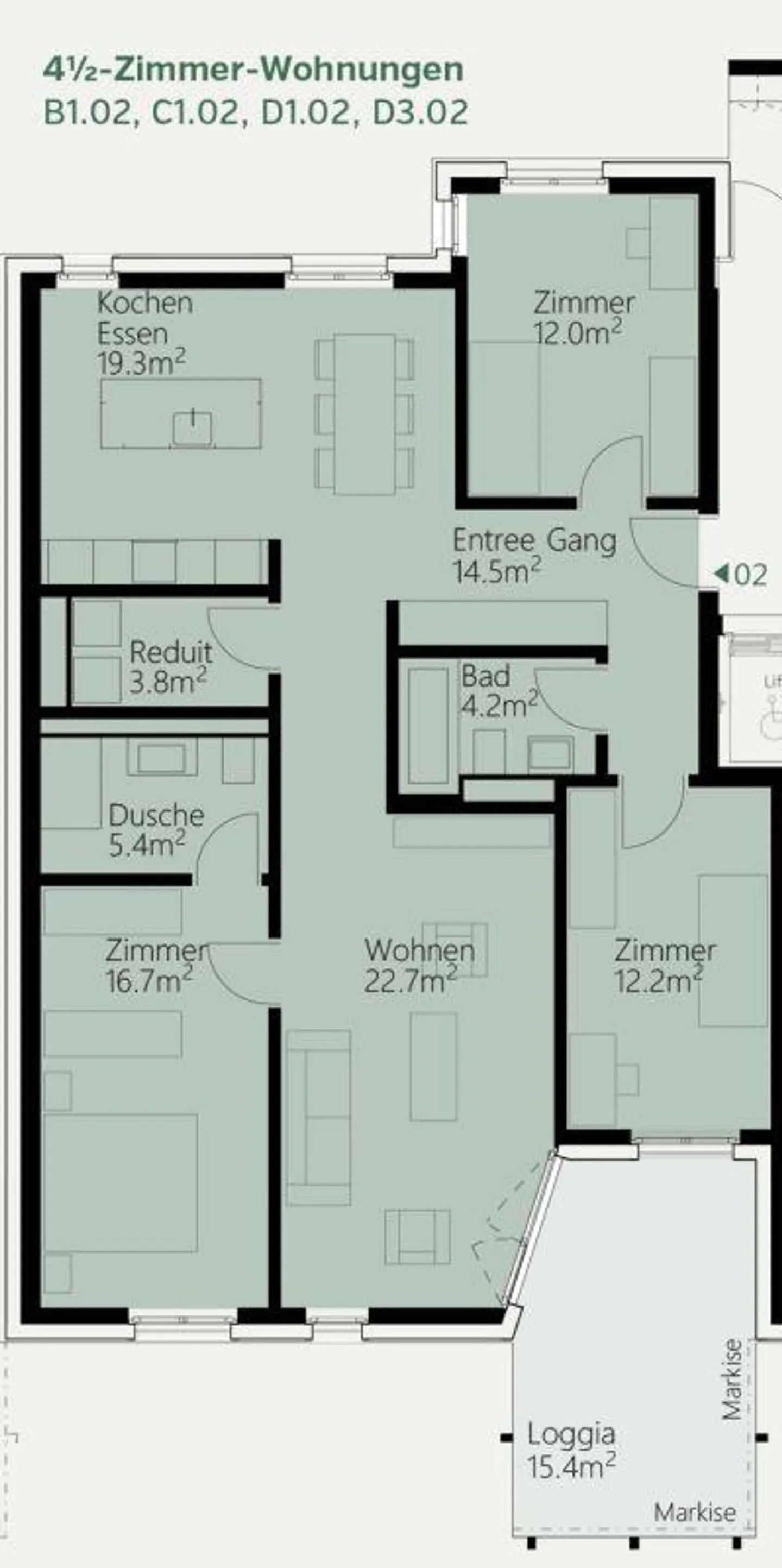 Ultimo appartamento di 4,5 stanze nel progetto di nuova costruzione Lammet Frick - Foto 2 di 13