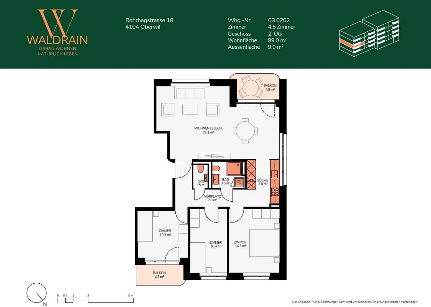 Appartement 4.5 pièces à Oberwil - Vivre en ville, vivre naturellement - Photo 4 sur 10