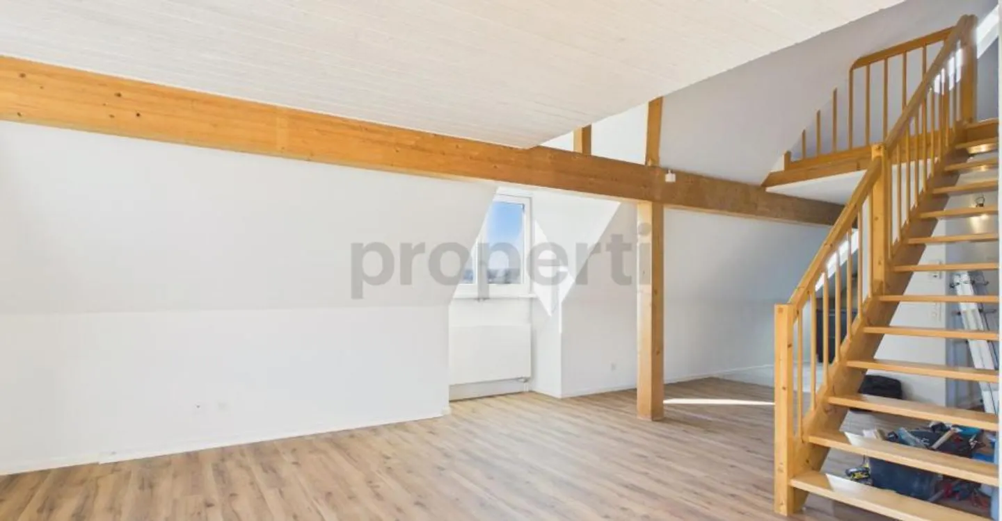 Maisonette avec charme de combles, poutres en bois et beaucoup de vie privée à Feuerthalen - Photo 1 sur 10