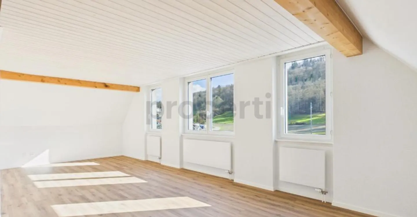 Maisonette avec charme de combles, poutres en bois et beaucoup de vie privée à Feuerthalen - Photo 3 sur 10