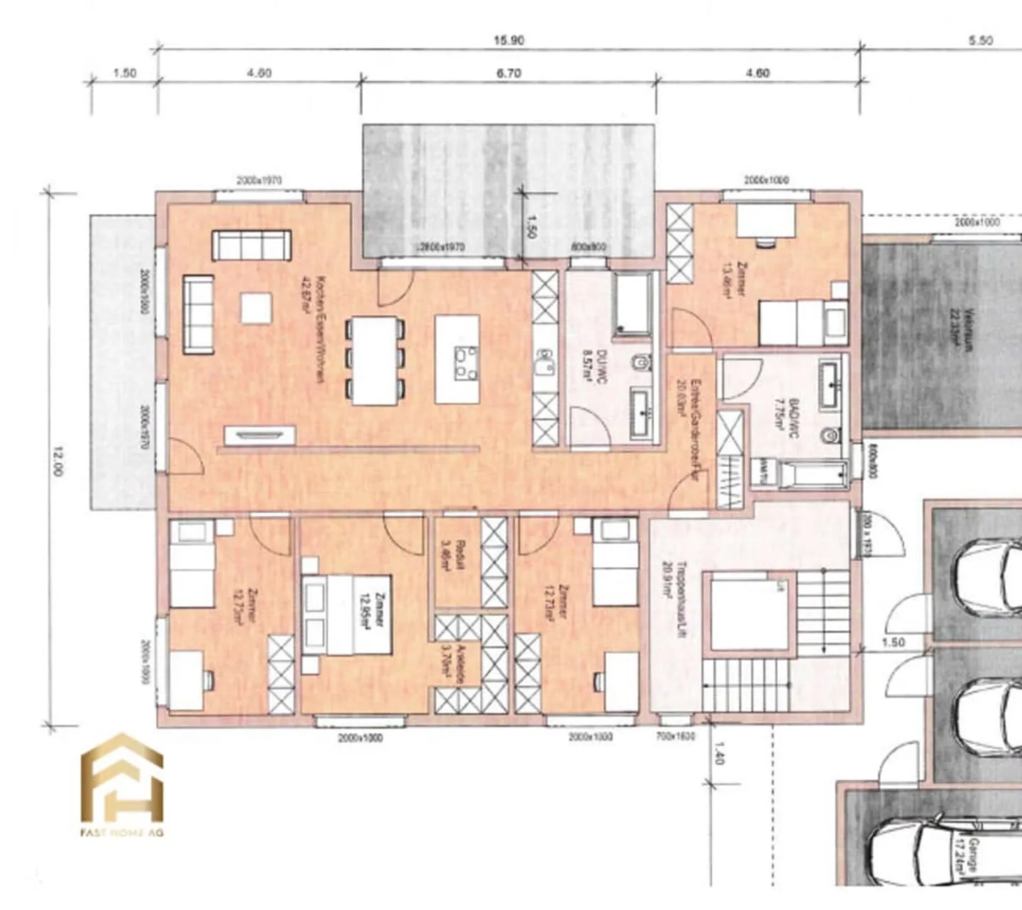 New construction project: Dreamlike 5.5-room apartment on the ground floor for sale - Photo 9 of 9