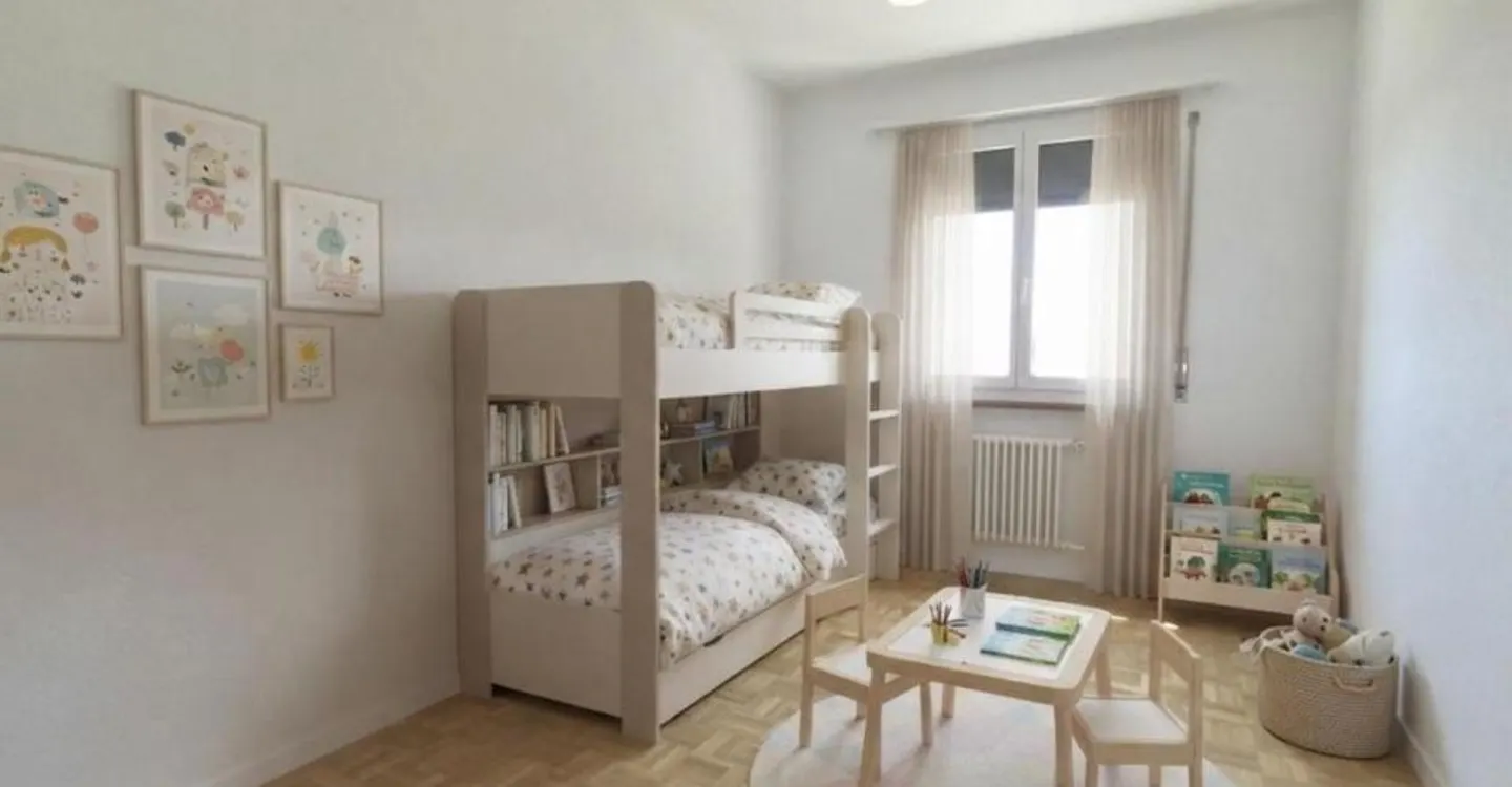 GERÄUMIGE 4.0 ZIMMER RENOVIERT MIT 95 M² MIT KAMIN UND AUSSICHT AUF DAS TAL - Foto 4 von 7