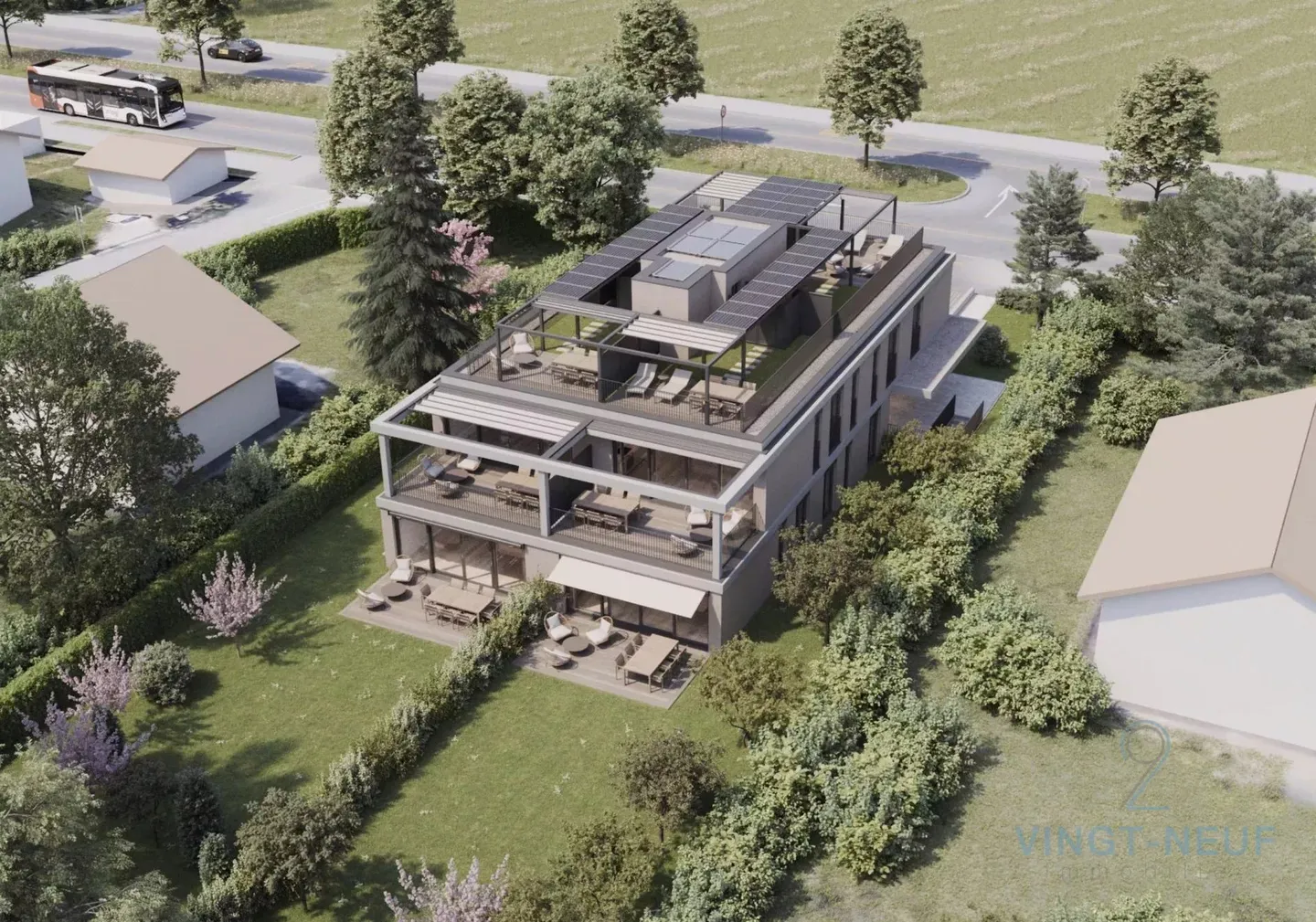 Vessy - Appartamento di 3 stanze con giardino e terrazza sul tetto - Foto 2 di 11