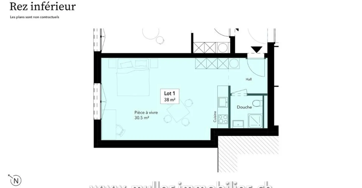 Neues 38 m² Studio 5 Minuten von Romont im Dorf Siviriez - Foto 4 von 13