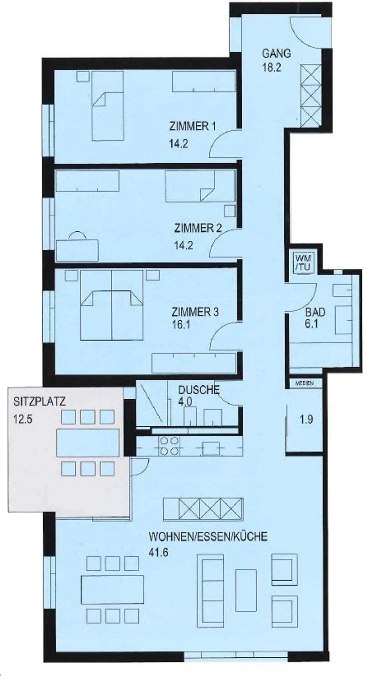 Familienwohnung mit Balkon - Foto 9 von 9