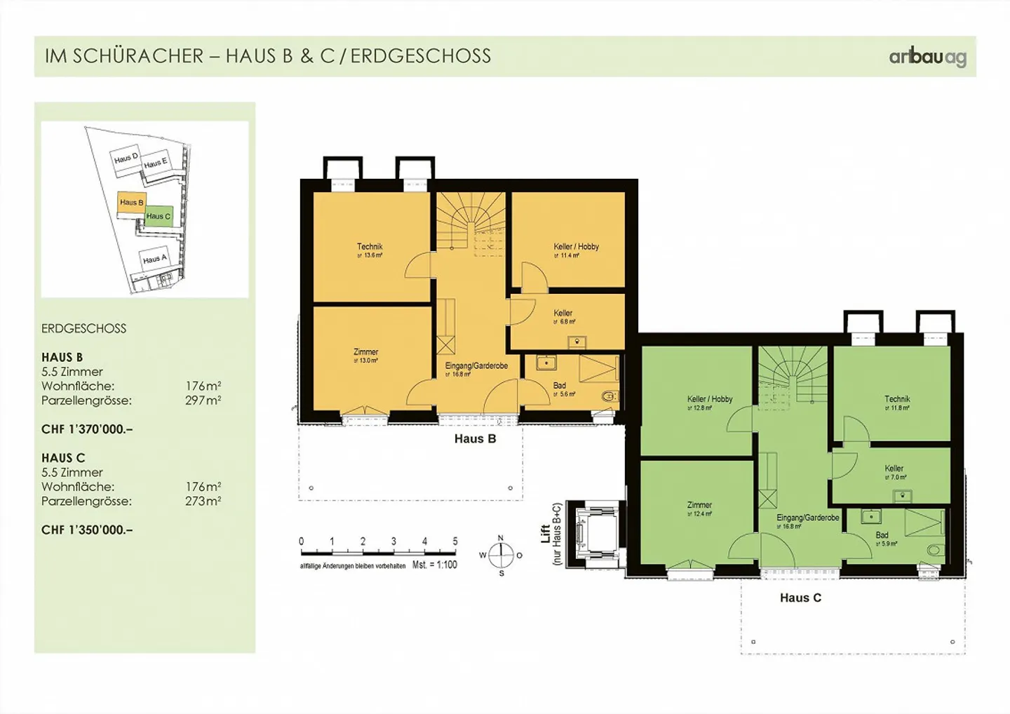 Cinque attraenti case unifamiliari "Im Schüracher", 8418 Waltenstein/Schlatt - Foto 6 di 9
