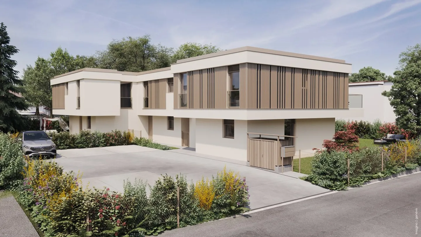Nouveau projet de construction - Villa moderne THPE avec jardin ? Calme et lumineux à Thônex - Photo 1 sur 5