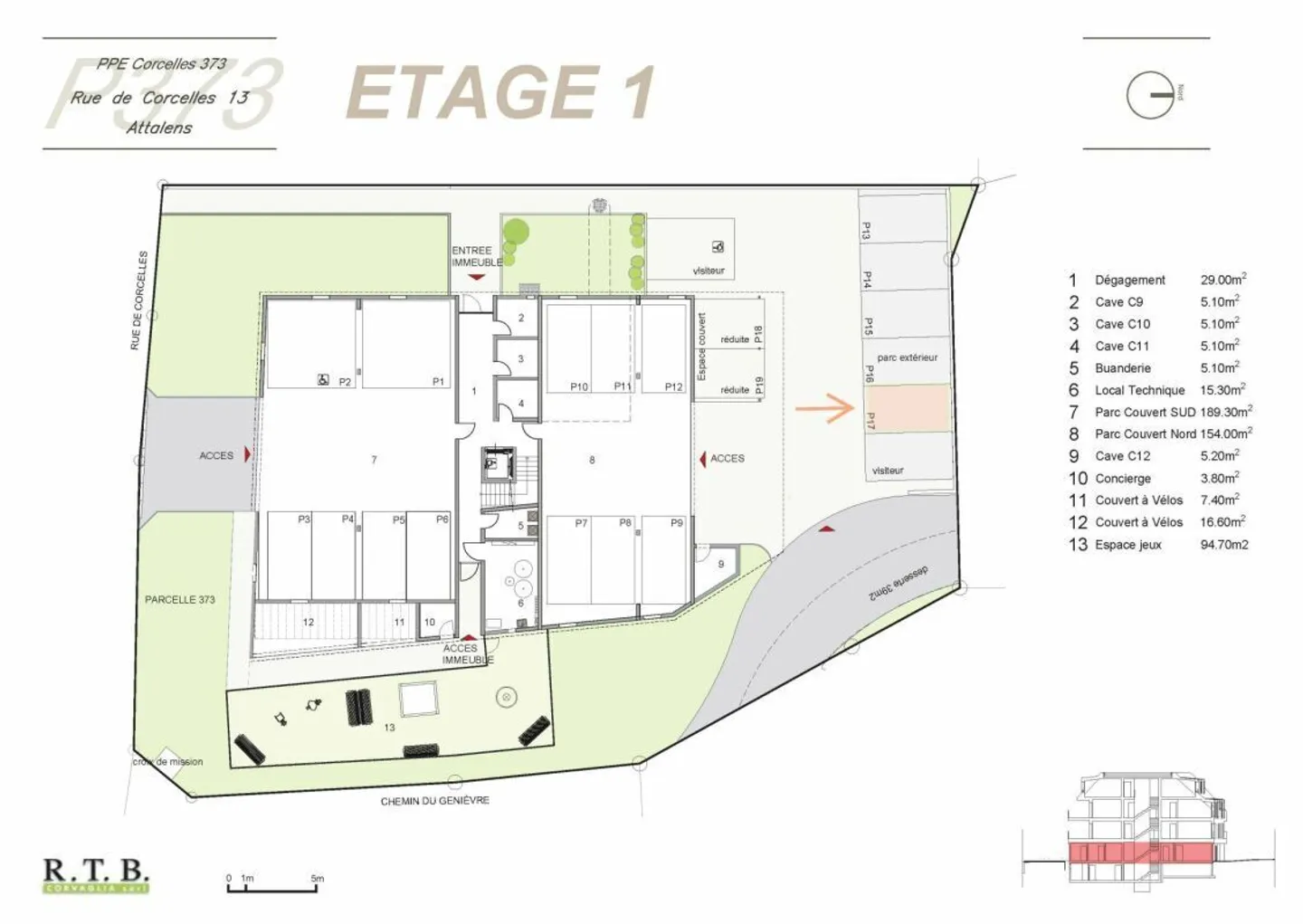 Place de parc extérieure à Corcelles - Photo 4 sur 4