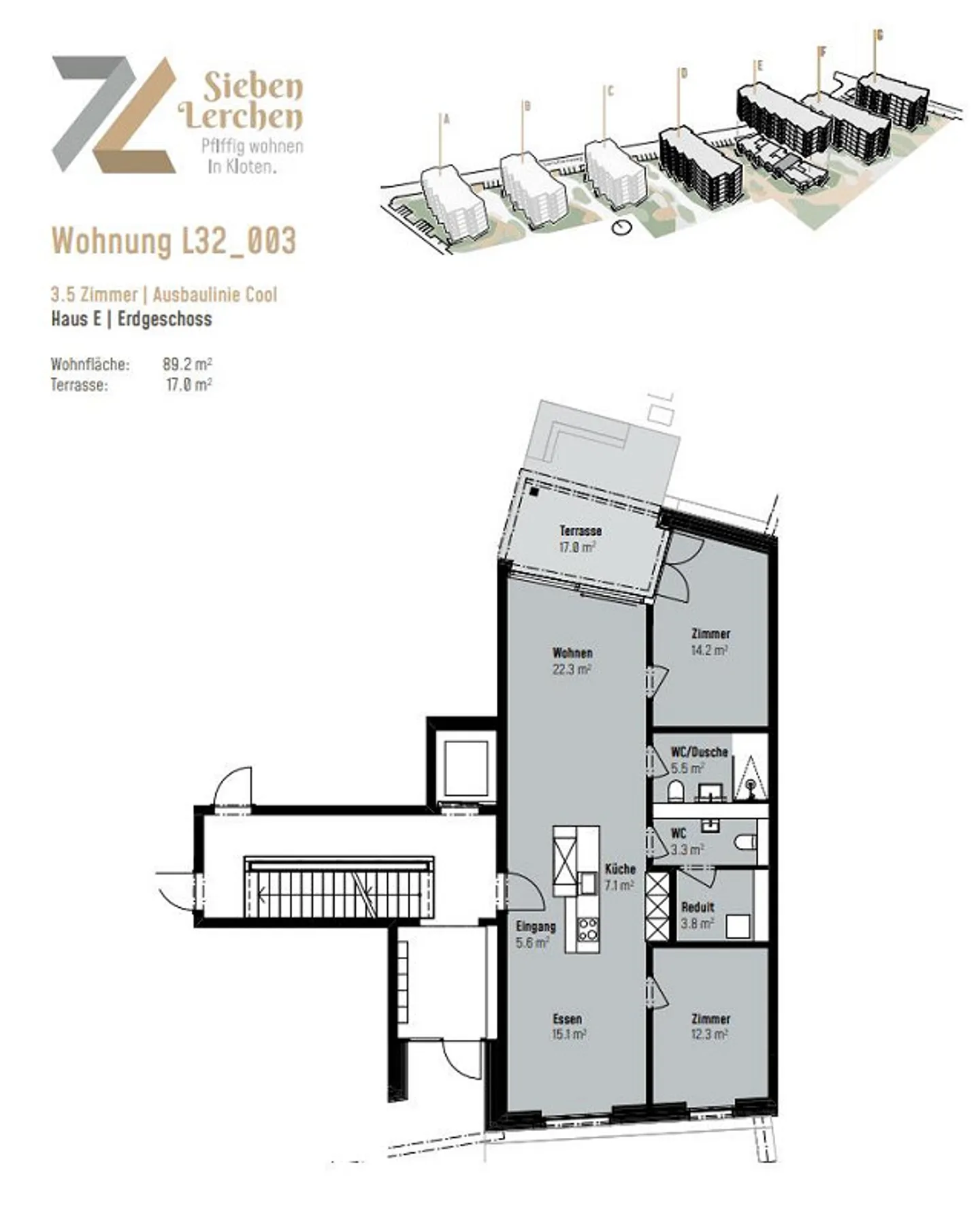 Moderne 3.5-Zimmer-Neubauwohnung in der Überbauung «7 Lerchen» in K... - Photo 11 sur 12