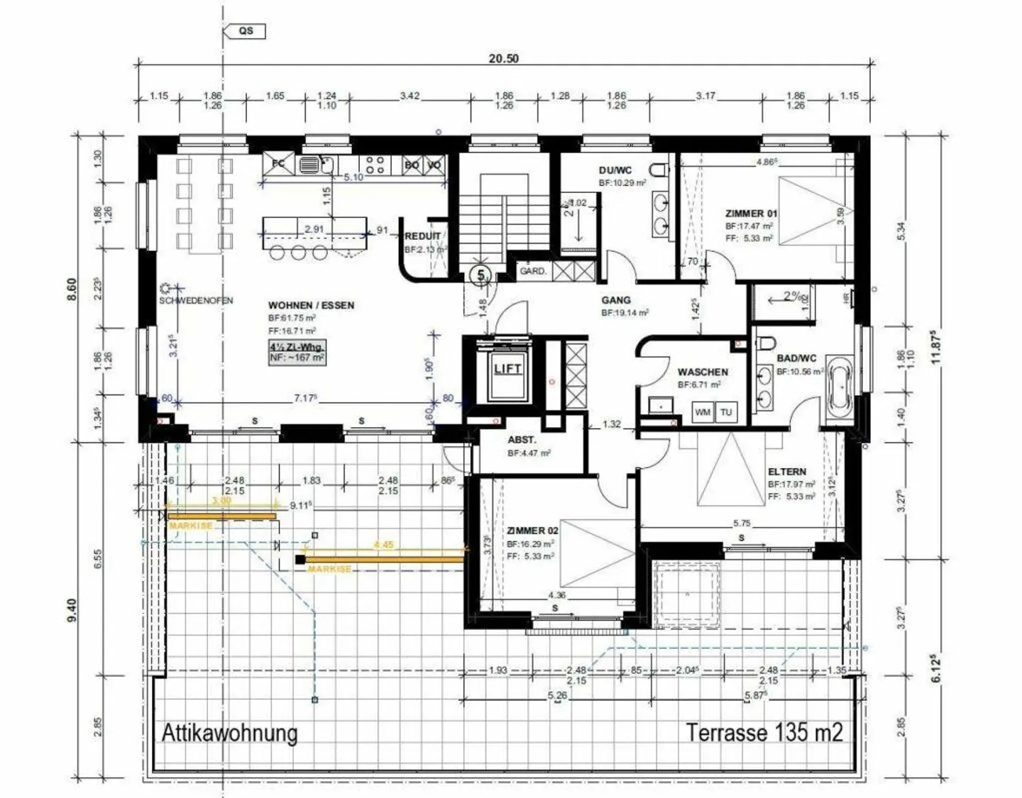 In affitto appartamento attico di 4½ locali in Käsernstrasse 9 a 8355 Aa... - Foto 4 di 8