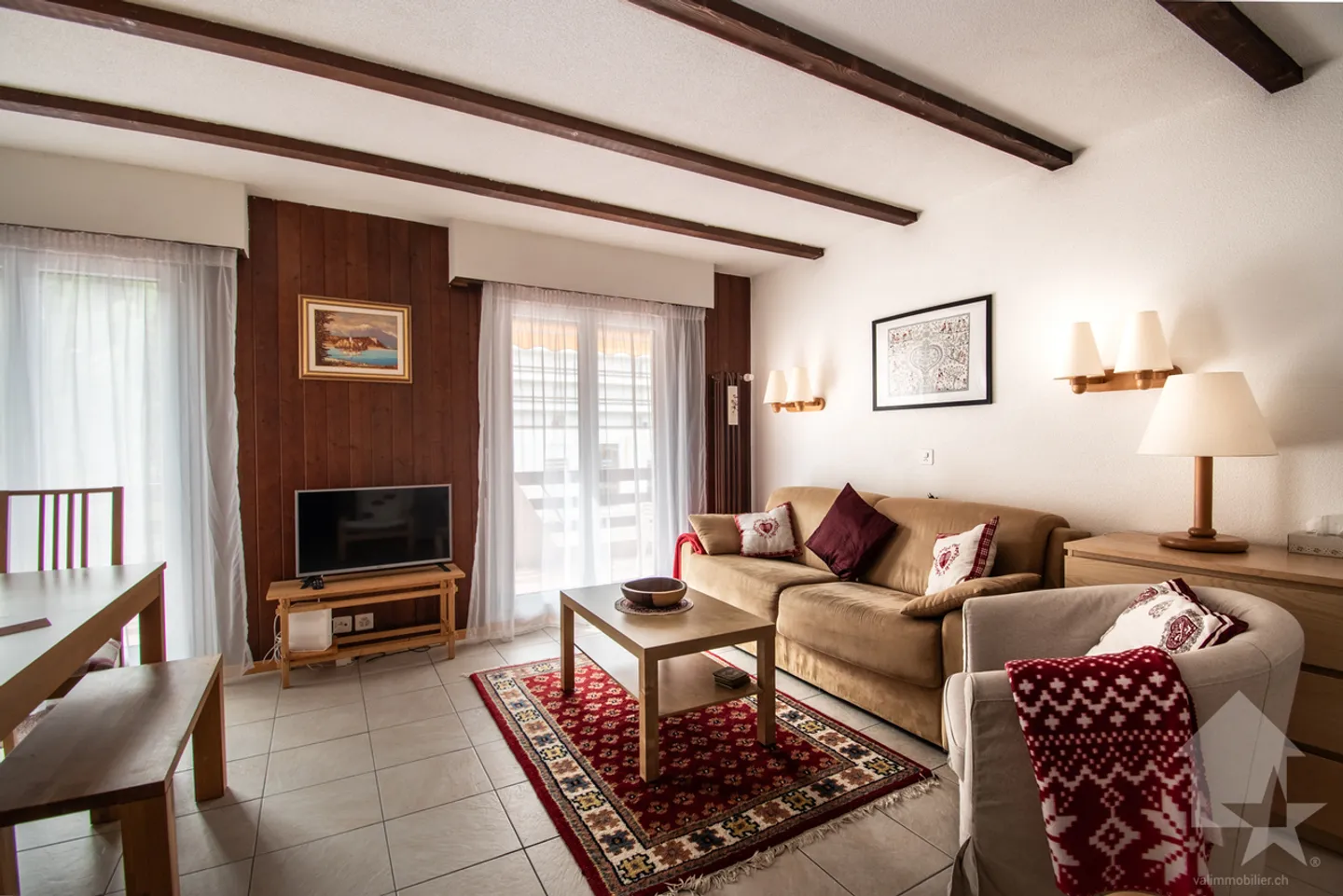 Torgon, renovierte Duplexwohnung mit 3,5 Zimmern im Gebäude "La Serve" - Foto 5 von 12