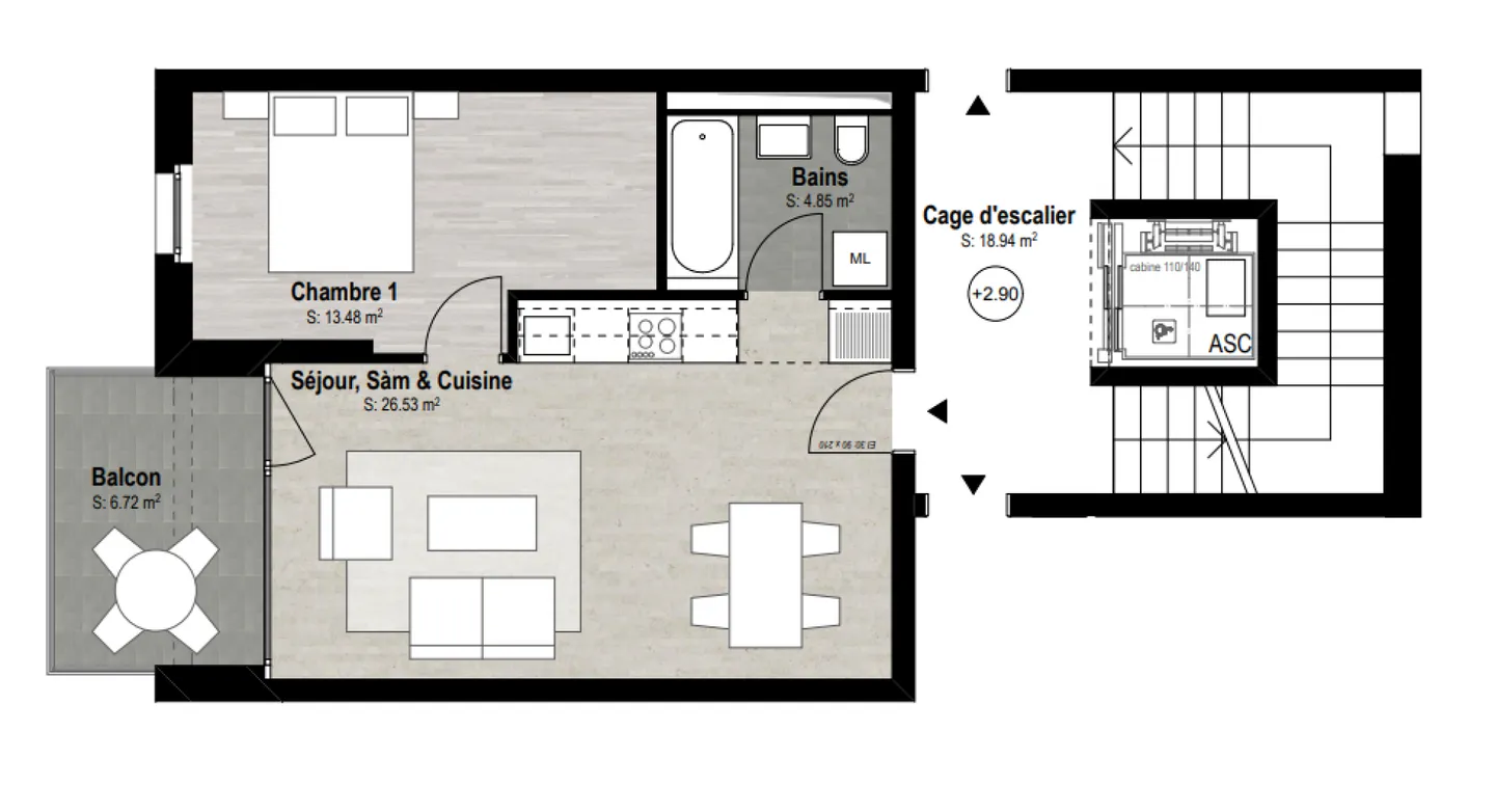 Schöne 2,5-Zimmer-Wohnung ideal gelegen in Martigny - Foto 9 von 9