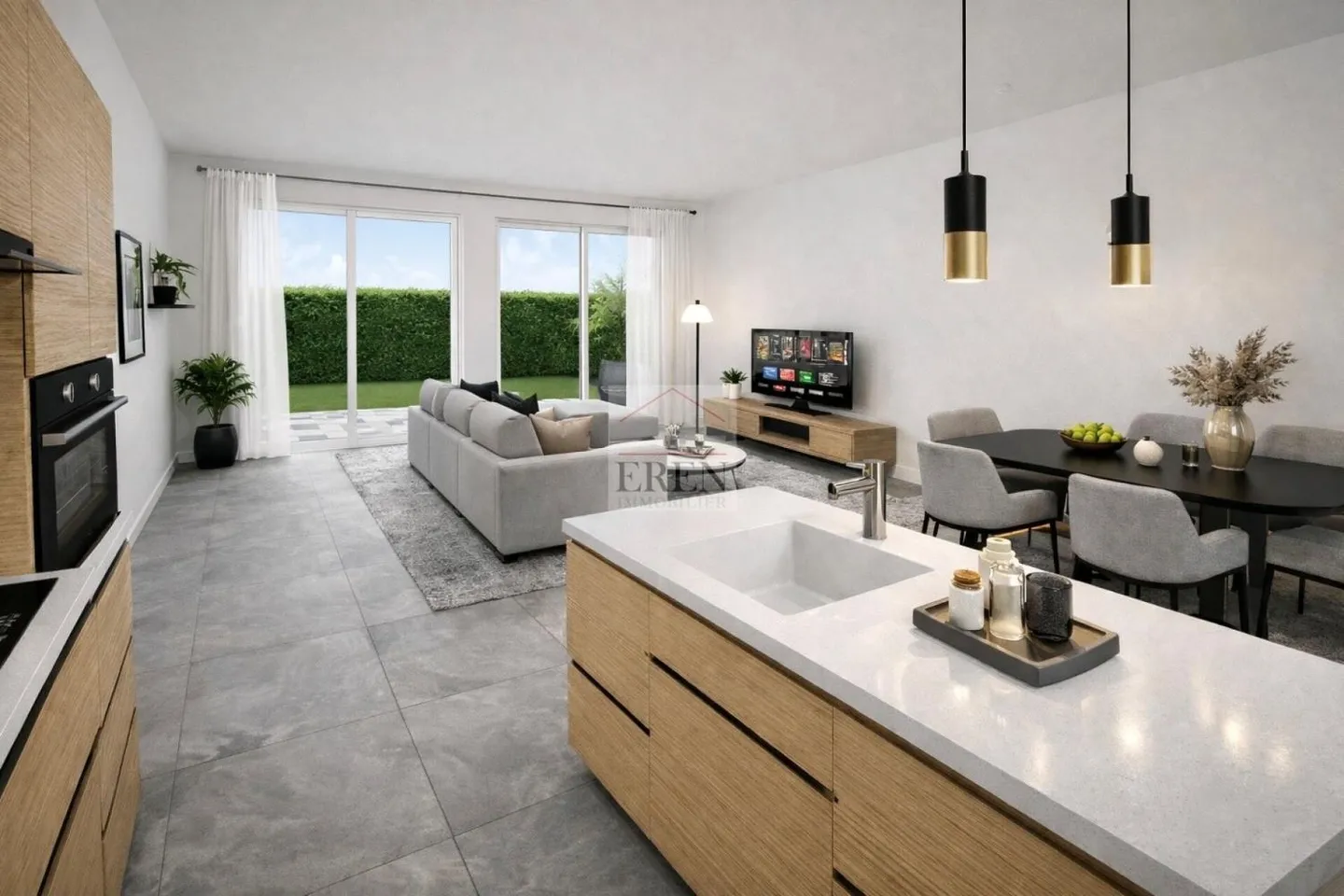 3.5-room apartment southeast on the ground floor in Grône - Photo 1 of 9