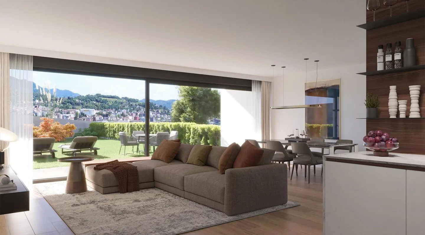 Appartement élégant et nouveau de 4,5 pièces avec jardin - Photo 1 sur 5