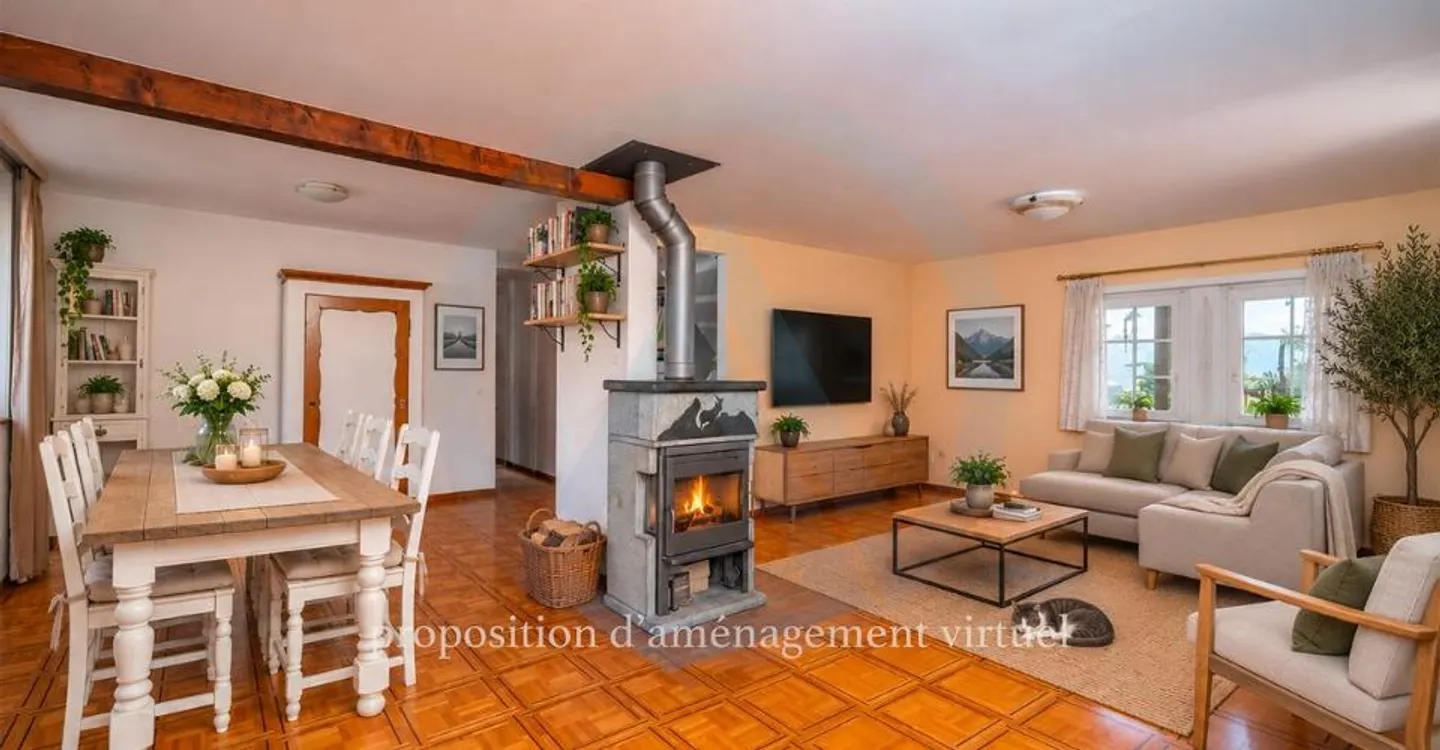 Grande casa in assoluta tranquillità con un magnifico giardino di fronte al Moléson - Foto 4 di 13