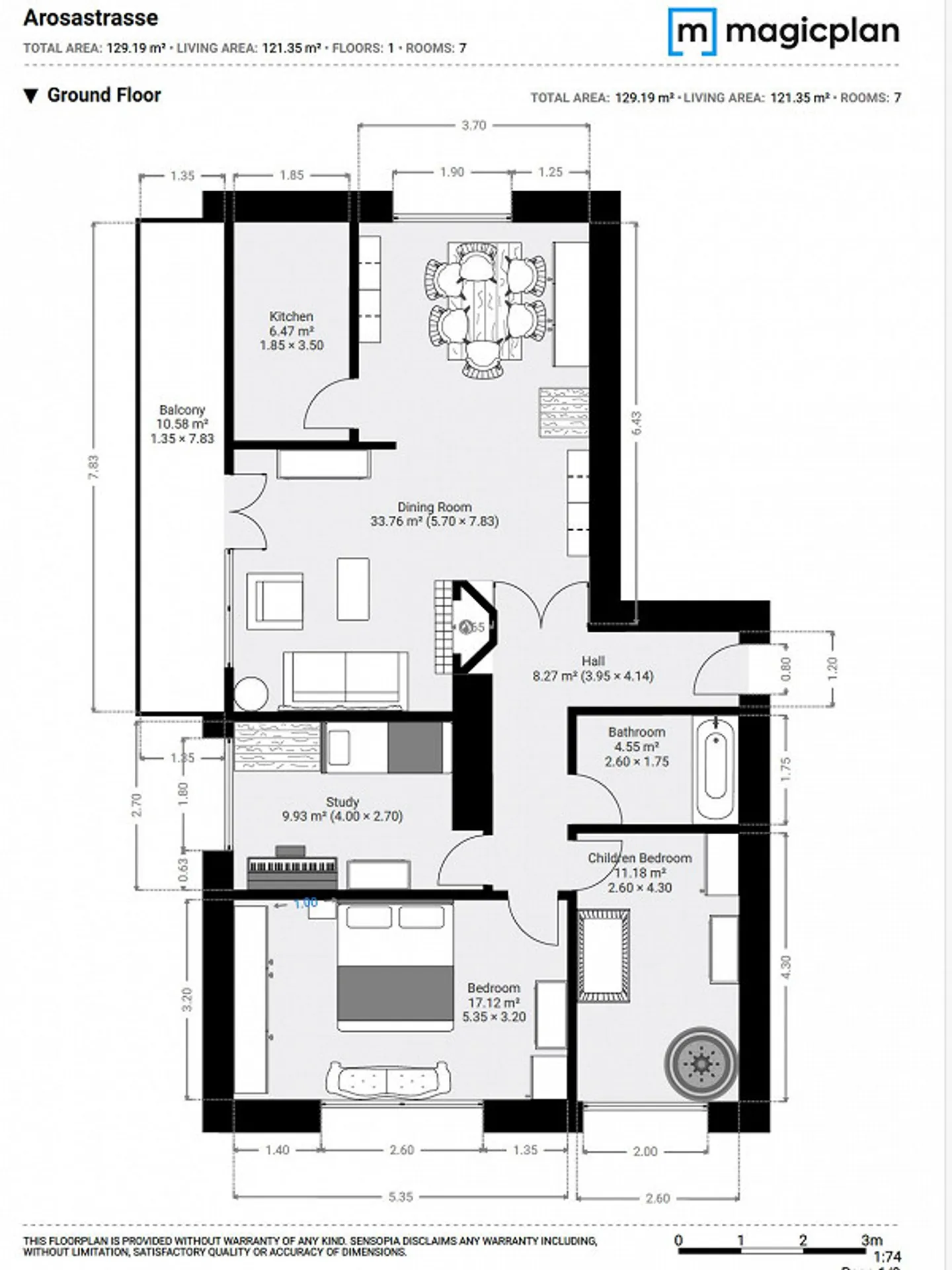 Appartement lumineux de 5 pièces avec balcon et vue sur la verdure à Seefeld - Photo 8 sur 8