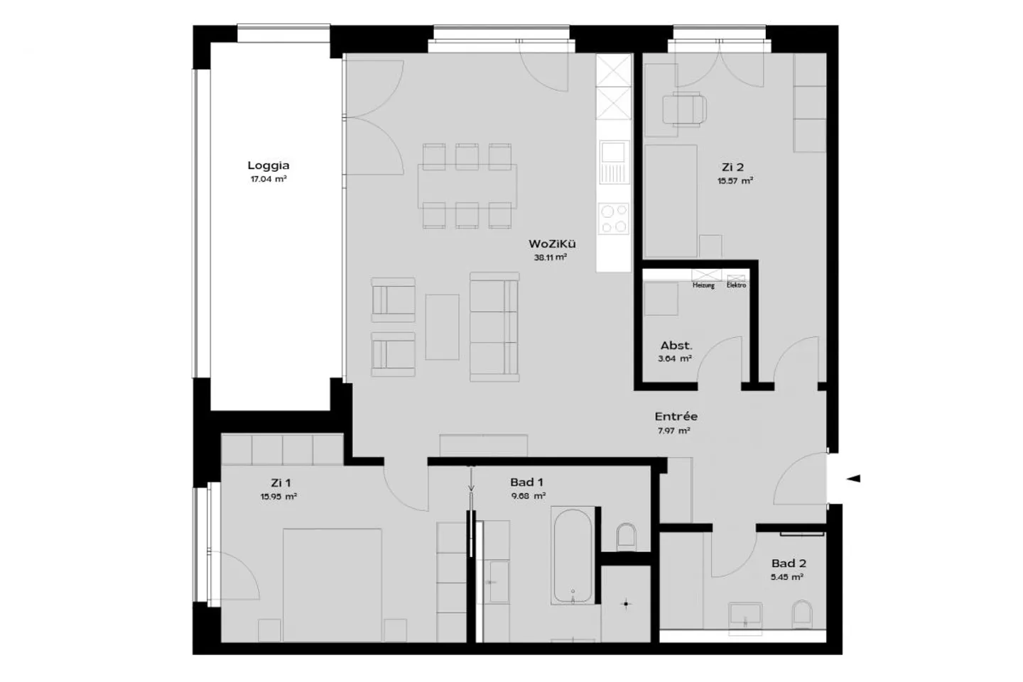 Appartement moderne 3½ pièces en emplacement central - Photo 5 sur 5