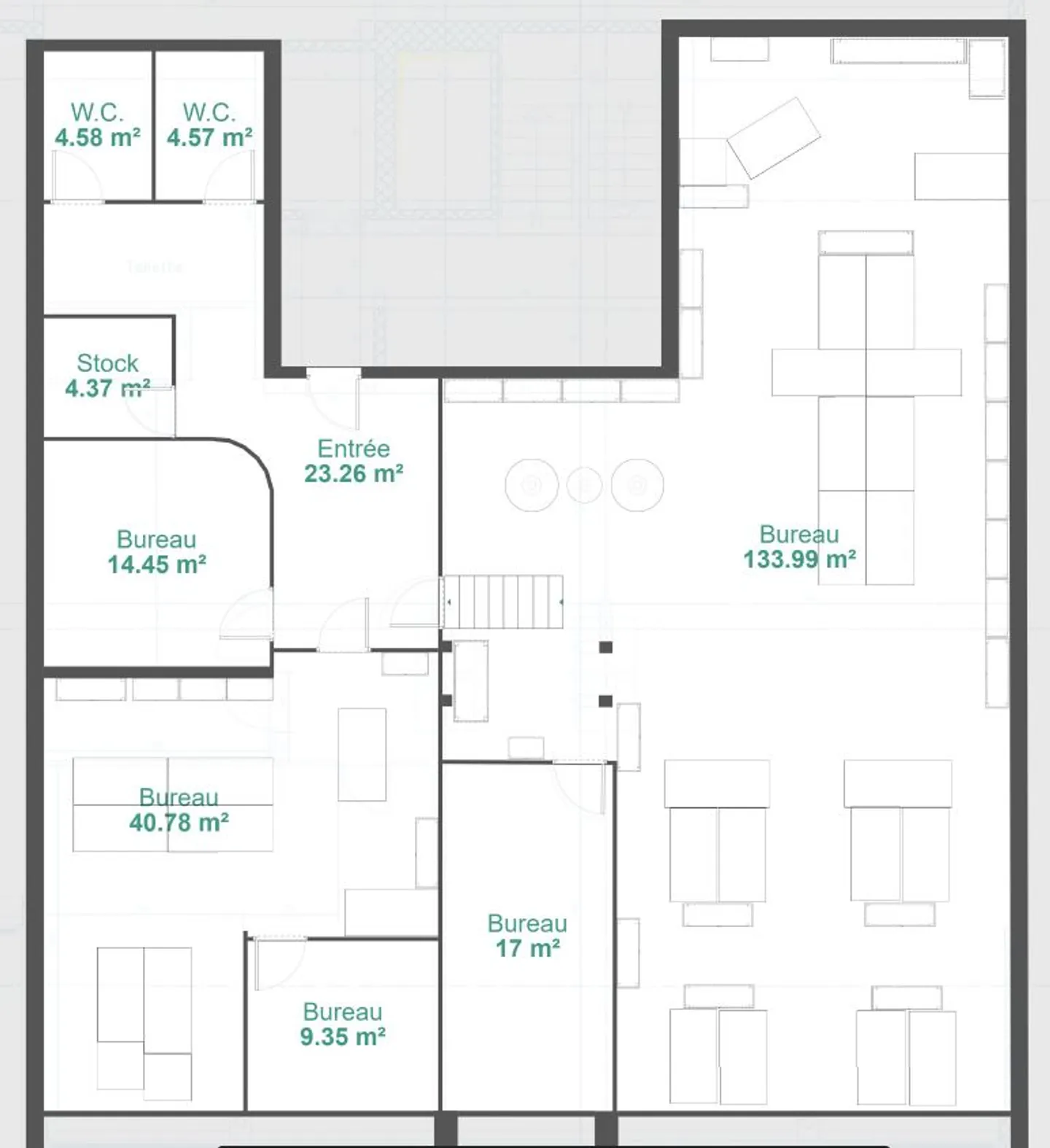 «Surface de bureaux de 260 m2 avec vue exceptionnelle» - Photo 12 sur 12