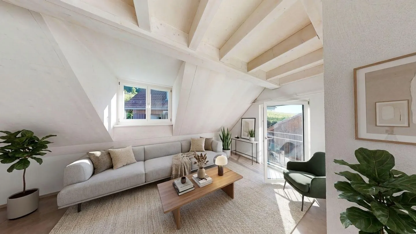 Appartement en attique de 3,5 pièces avec vue à Uhwiesen à vendre - Photo 12 sur 13