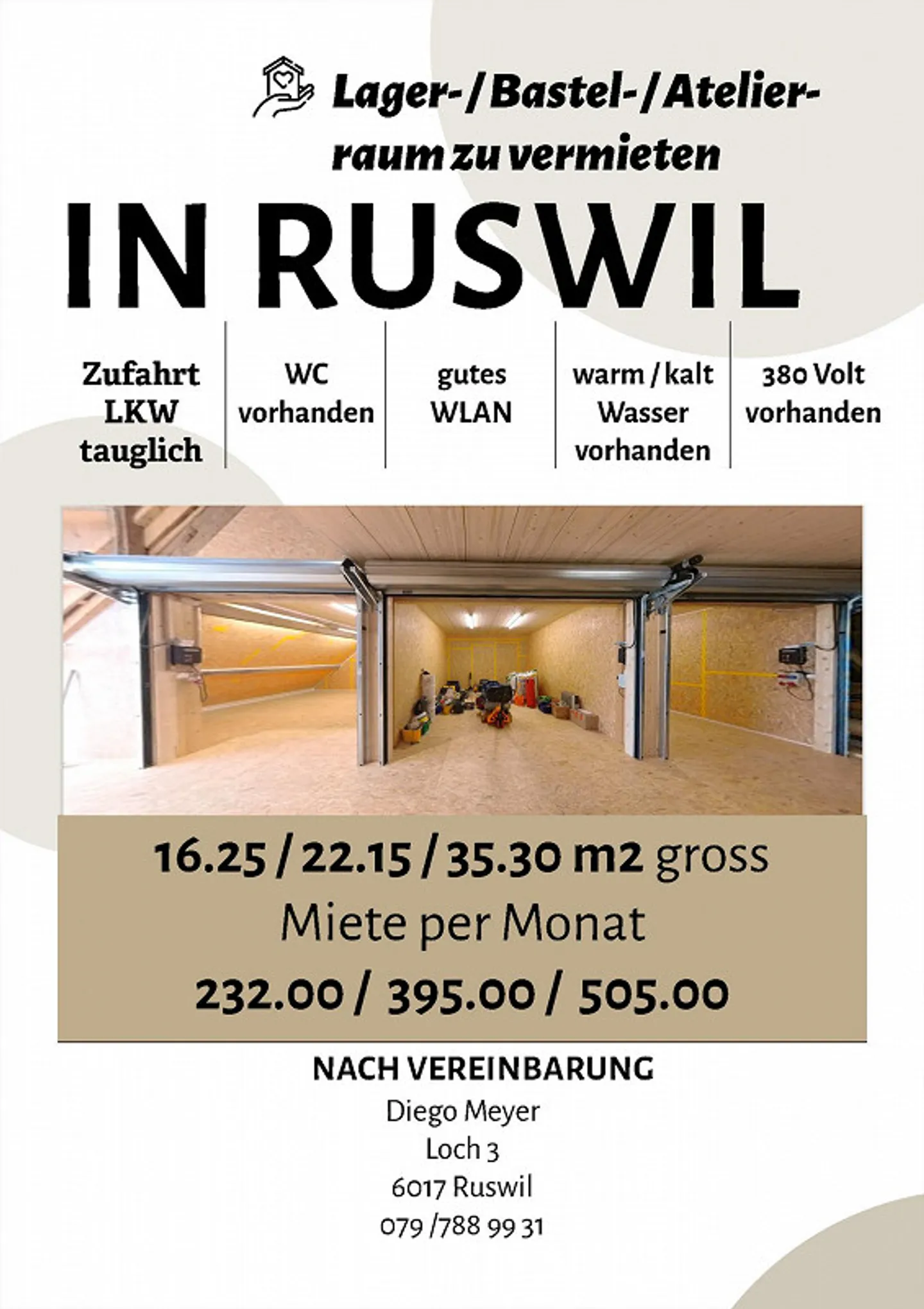 Warehouse, workshop, hobby room for rent with truck access - Photo 1 of 4