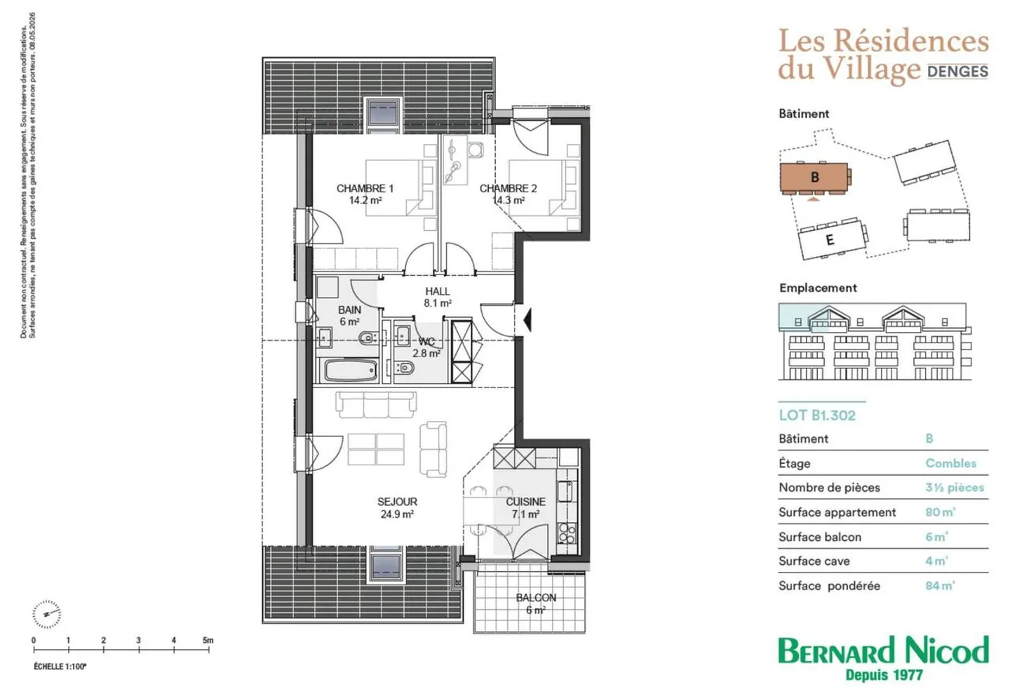 Spacious 3.5-room attic apartment with balcony - Photo 7 of 7
